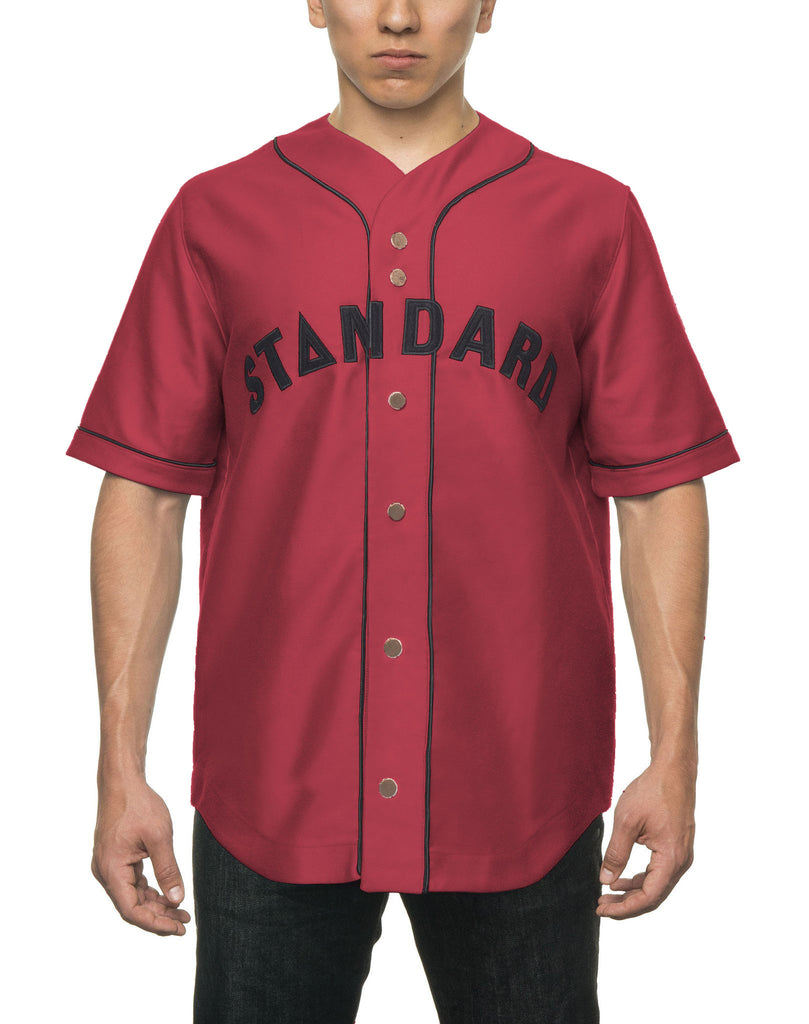 Logo Baseball Jersey Carmine Logo Baseball Jersey Carmine